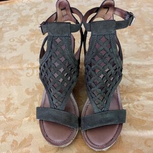 Franco Sarto Green Suede Wedges